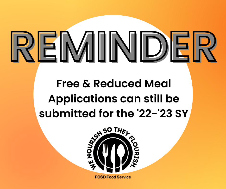 Free/Reduced Meal Application Reminder